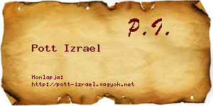 Pott Izrael névjegykártya